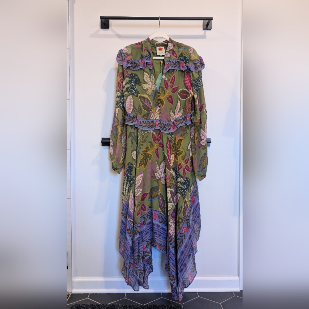 NWT Farm Rio Floral Ruffle Maxi Dress